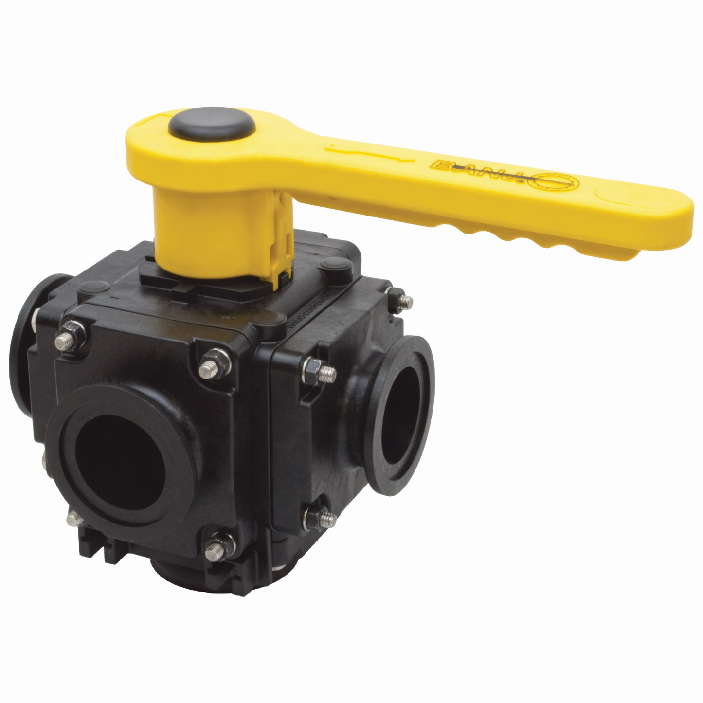 2-inch FP Manifold 5 Way Valve | MV225CF | Banjo Corporation | Category-Valve, Connector Type-Manifold Flange, Material-Polypropylene