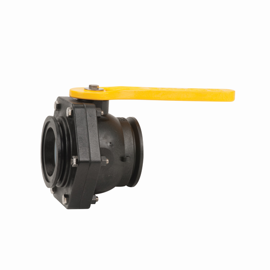 PP Valve Ball Stubby 3-inch FLG X 3-inch FLG | MVS300CFFP | Banjo Corporation | Category-Valve, Connector Type-Manifold Flange, Material-Polypropylene