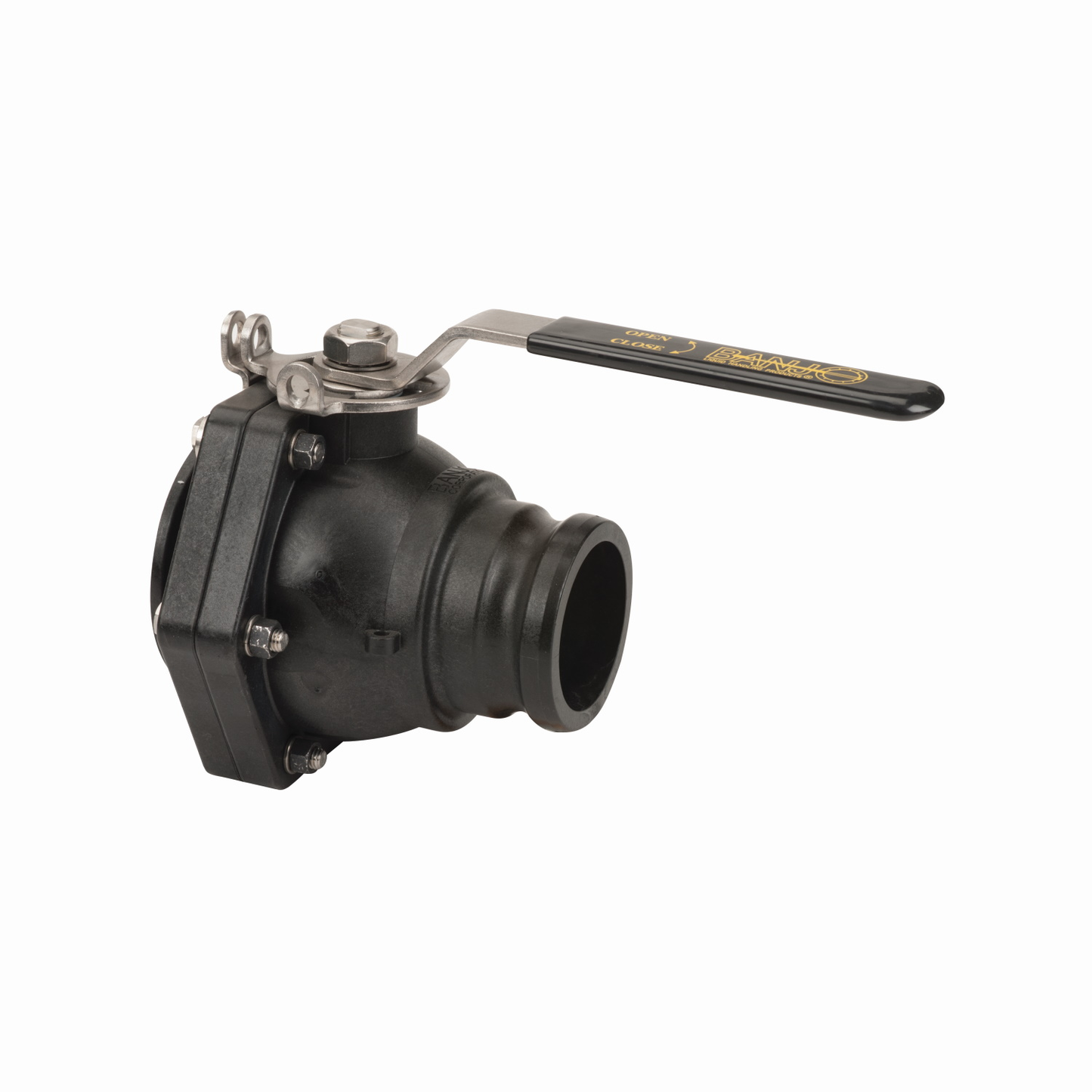 3-inch FP Manifold Stubby Valve SS Hardware | MVS300HSFP | Banjo Corporation | Category-Valve, Connector Type-Manifold Flange, Material-Polypropylene