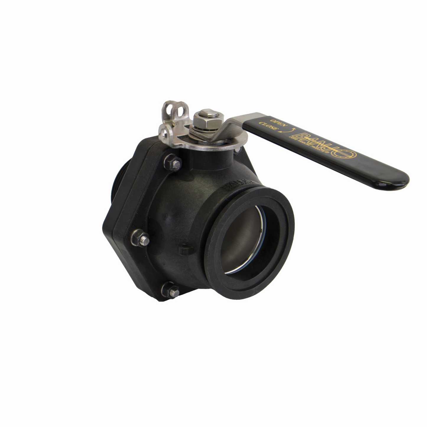 3-inch FP Male Thread X Manifold Stubby Valve SS Hardware | MVSMT300HSFP | Banjo Corporation | Category-Valve, Connector Type-Male NPT, Connector Type-Manifold Flange