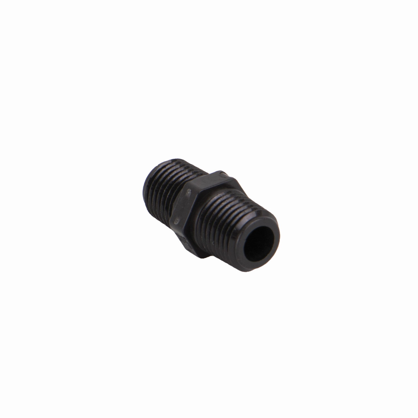 PP Adapter Short 1/4-inch MNPT X 1/4-inch MNPT | NIP025-SH | Banjo Corporation | Category-Adapter, Connector Type-Male NPT, Material-Polypropylene