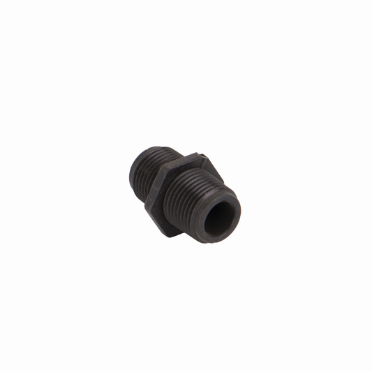 PP Adapter Short 3/8-inch MNPT X 3/8-inch MNPT | NIP038-SH | Banjo Corporation | Category-Adapter, Connector Type-Male NPT, Material-Polypropylene