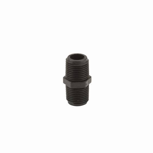 PP Adapter 1/2-inch MNPT X 1/2-inch MNPT | NIP050-SH | Banjo Corporation | Category-Adapter, Connector Type-Male NPT, Material-Polypropylene