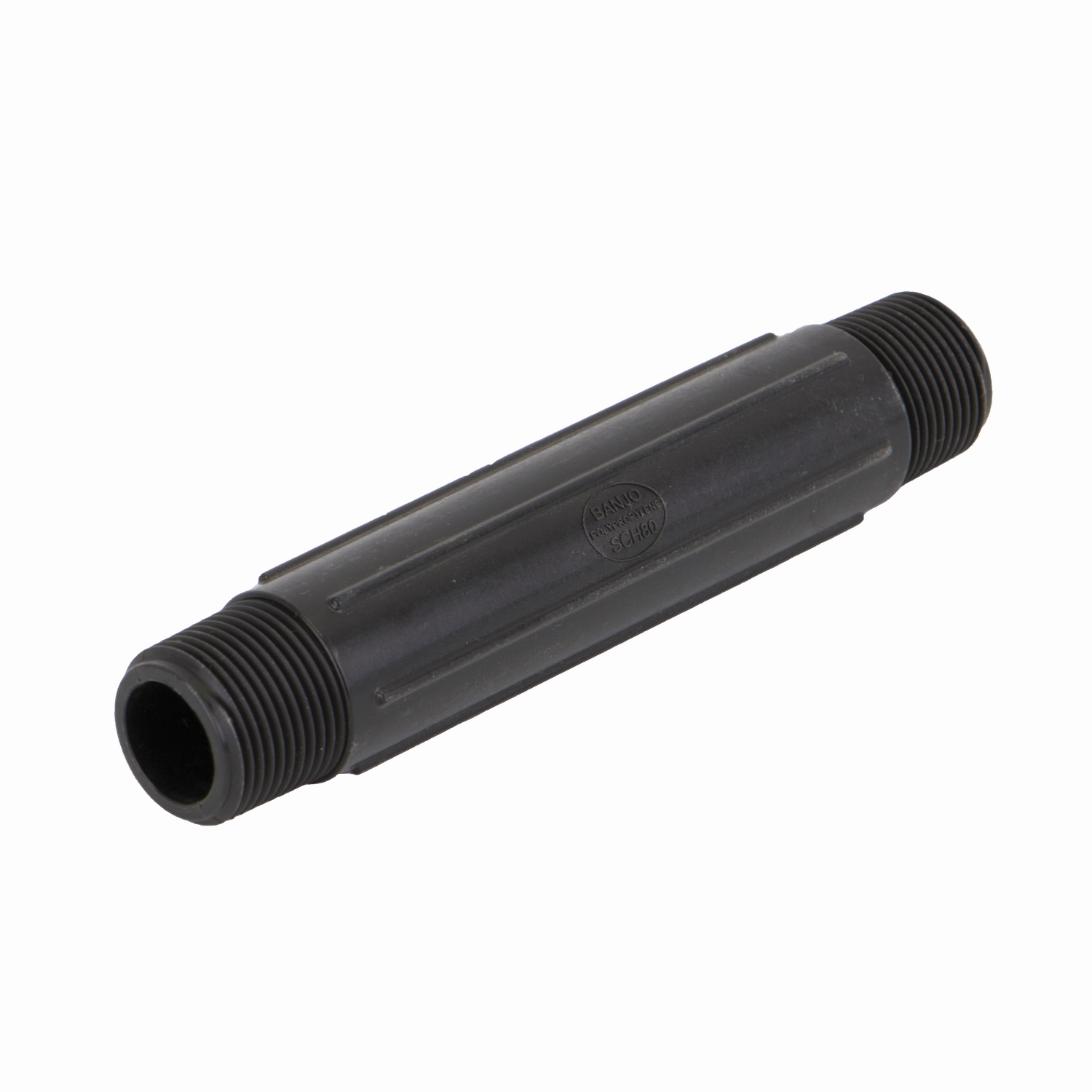 PP Adapter 6-inch Long 3/4-inch MNPT X 3/4-inch MNPT | NIP075-6 | Banjo Corporation | Category-Adapter, Connector Type-Male NPT, Material-Polypropylene