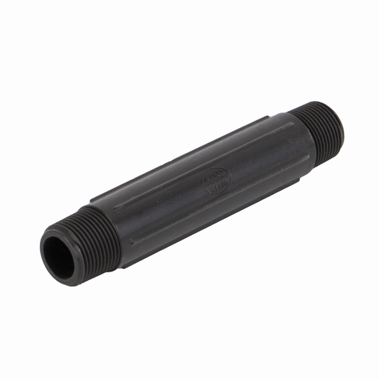 PP Adapter 6-inch Long 3/4-inch MNPT X 3/4-inch MNPT | NIP075-6 | Banjo Corporation | Category-Adapter, Connector Type-Male NPT, Material-Polypropylene