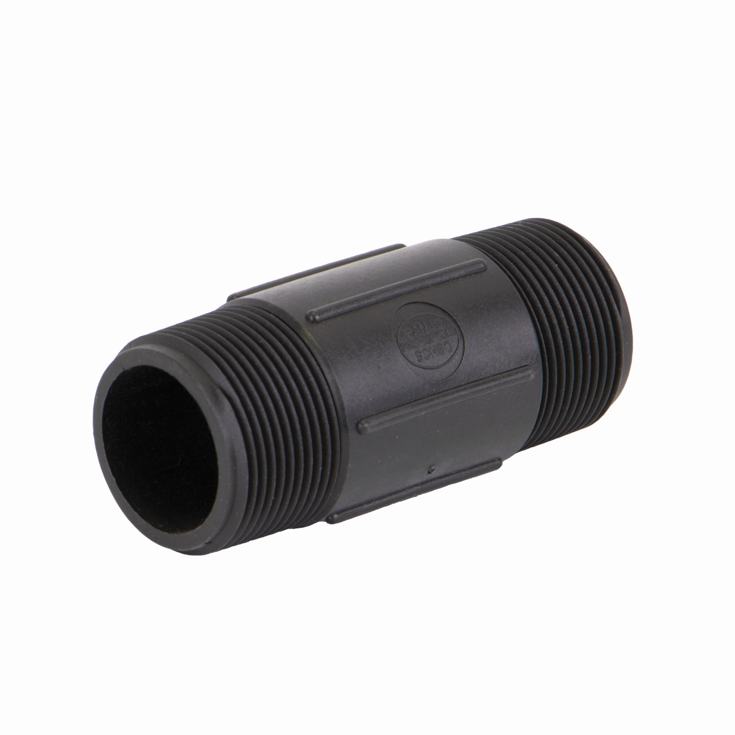 PP Adapter 4-inch Long 1 1/4-inch MNPT X 1 1/4-inch MNPT | NIP125-4 | Banjo Corporation | Category-Adapter, Connector Type-Male NPT, Material-Polypropylene