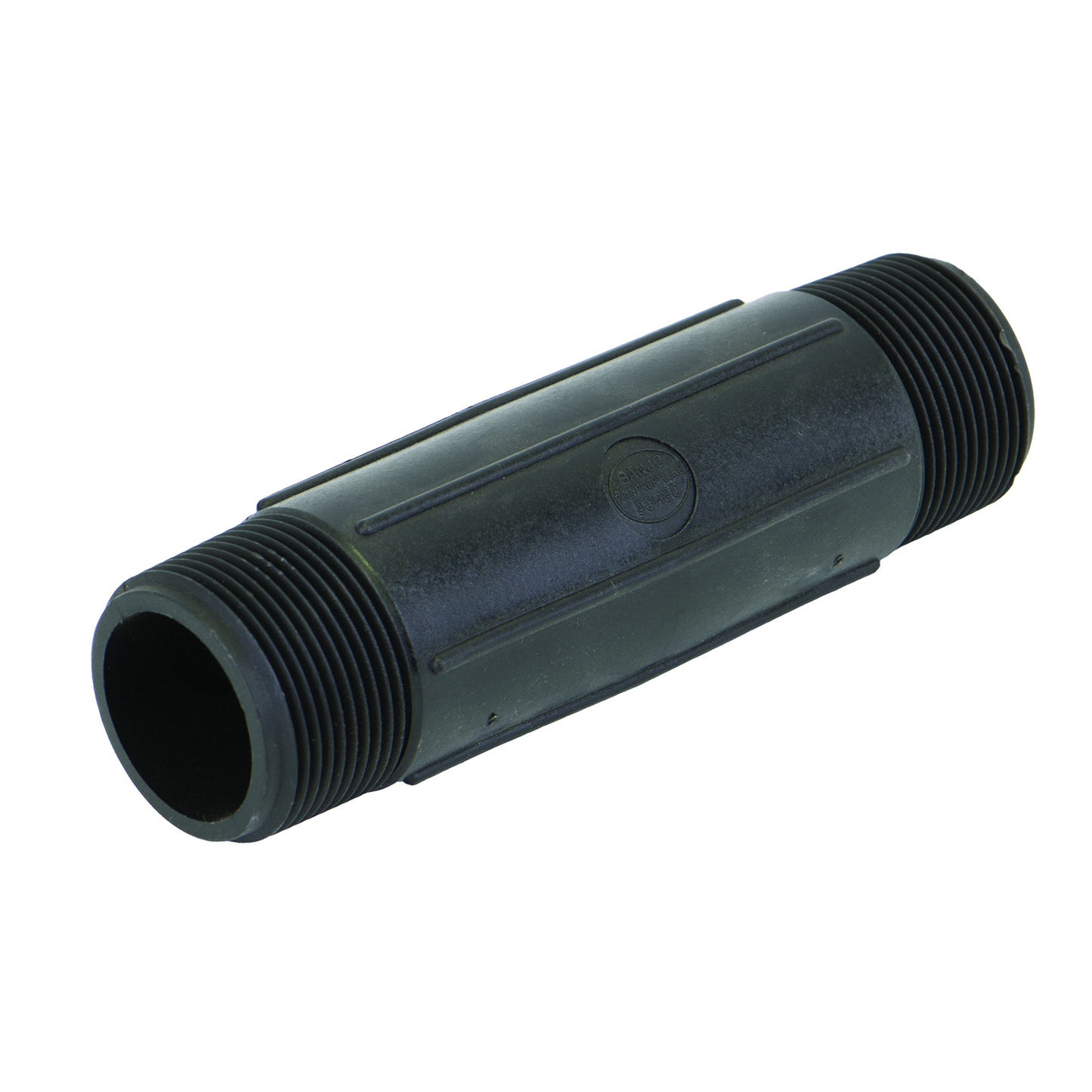 PP Adapter 6-inch Long 1 1/4-inch MNPT X 1 1/4-inch MNPT | NIP125-6 | Banjo Corporation | Category-Adapter, Connector Type-Male NPT, Material-Polypropylene