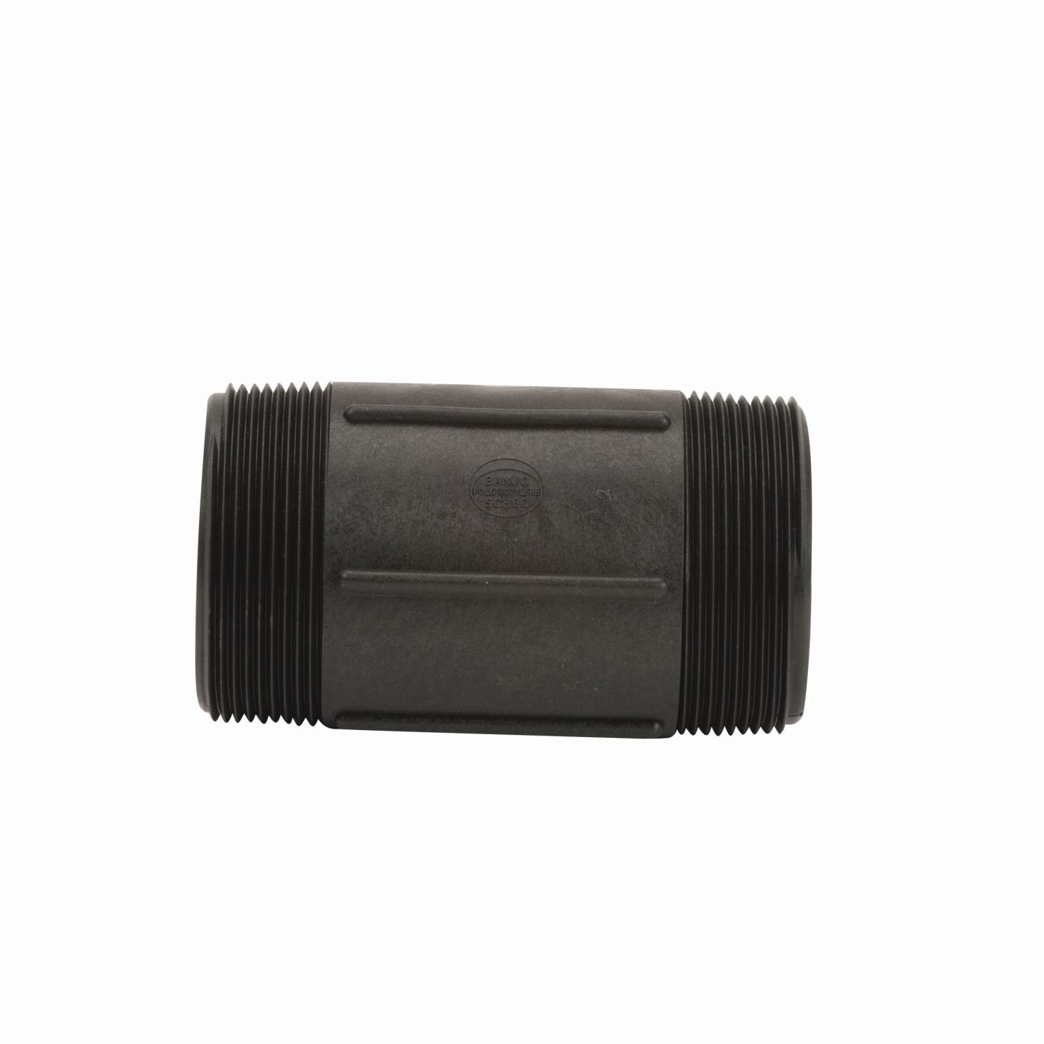 PP Adapter 6-inch Long 3-inch MNPT X 3-inch MNPT | NIP300-6 | Banjo Corporation | Category-Adapter, Connector Type-Male NPT, Material-Polypropylene