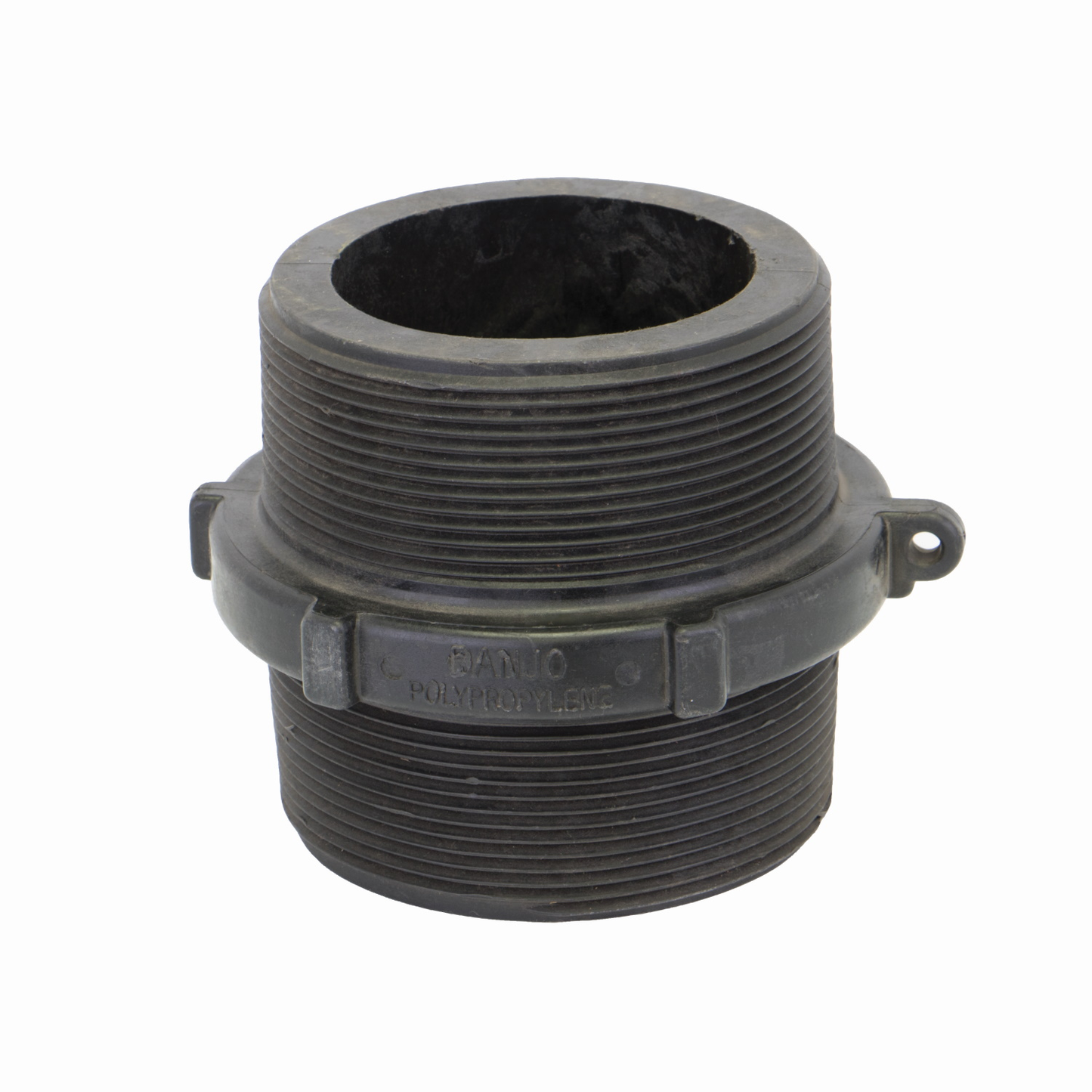 PP Adapter Short 4-inch MNPT X 4-inch MNPT | NIP400-SH | Banjo Corporation | Category-Adapter, Connector Type-Male NPT, Material-Polypropylene