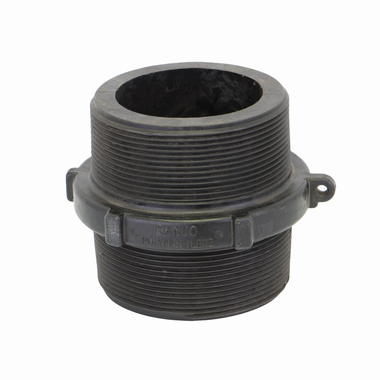 PP Adapter Short 4-inch MNPT X 4-inch MNPT | NIP400-SH | Banjo Corporation | Category-Adapter, Connector Type-Male NPT, Material-Polypropylene