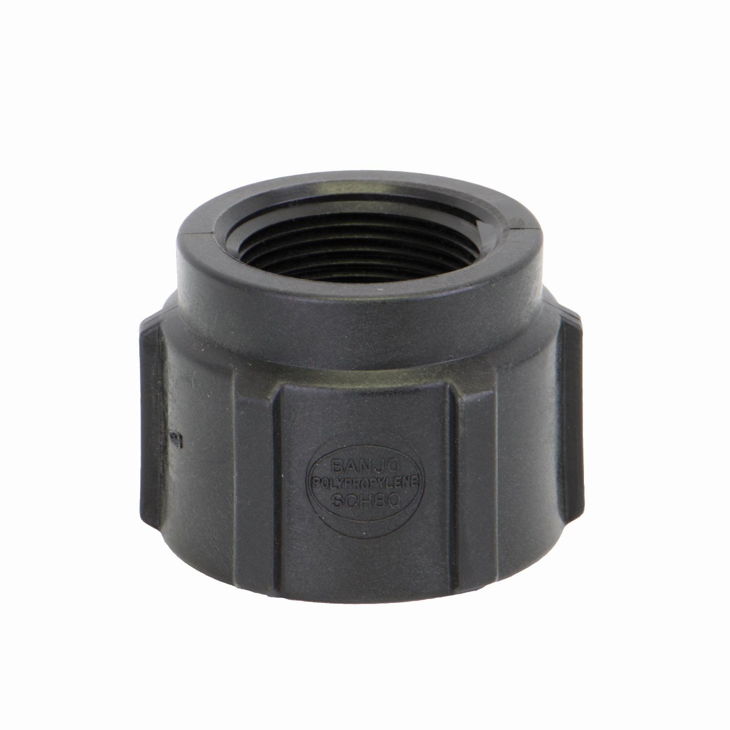 PP Adapter 1 1/2-inch FNPT X 1 1/4-inch FNPT | RC150-125 | Banjo Corporation | Category-Adapter, Connector Type-Female NPT, Material-Polypropylene
