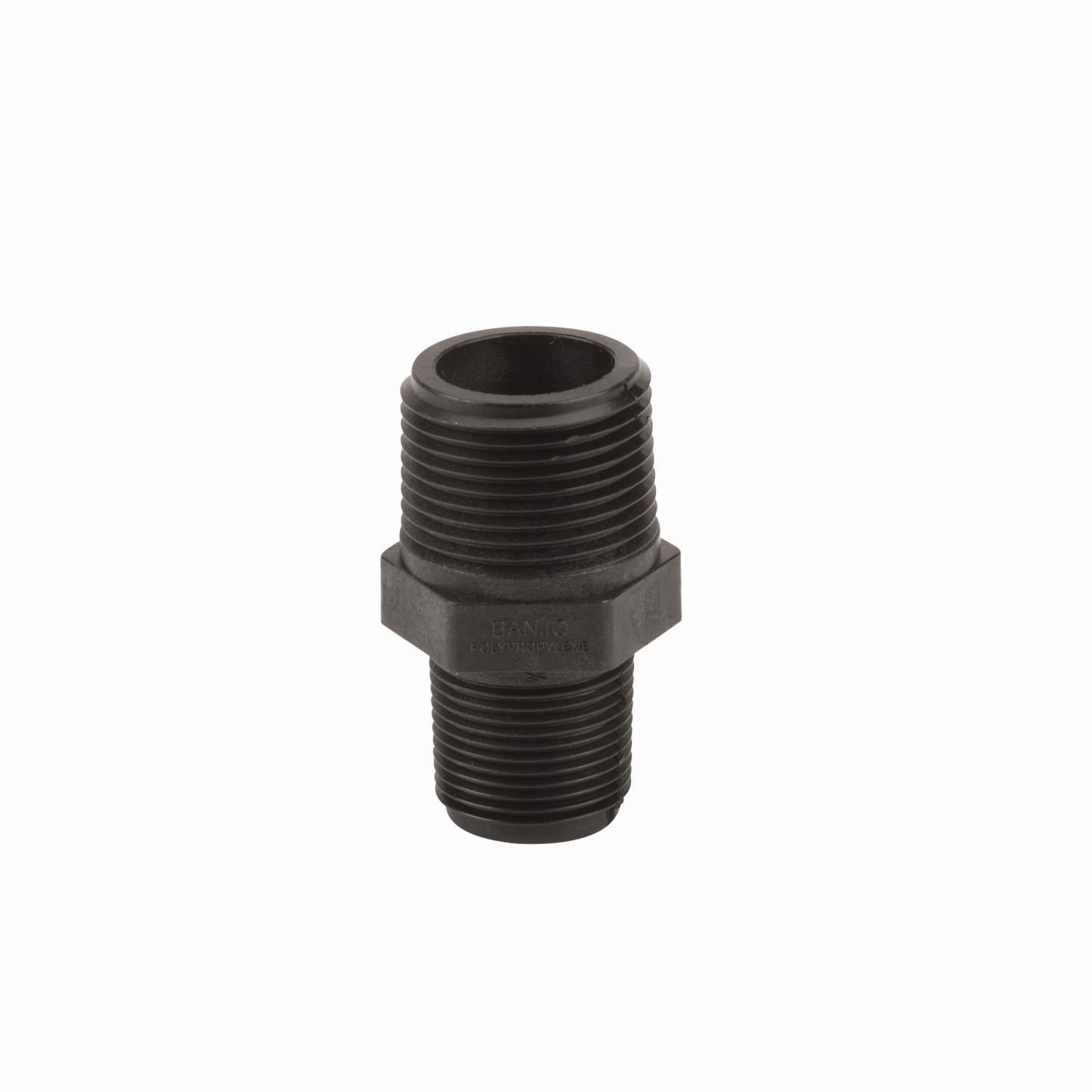 PP Adapter 1-inch MNPT X 3/4-inch MNPT | RN100-075 | Banjo Corporation | Category-Adapter, Connector Type-Male NPT, Material-Polypropylene