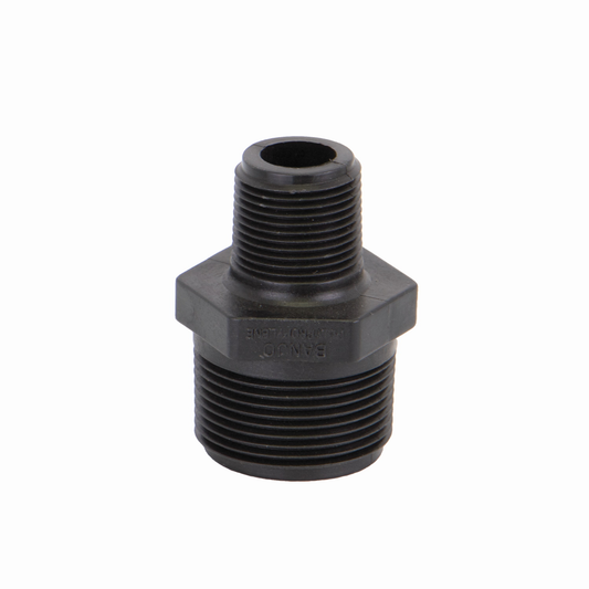 PP Adapter 1 1/4-inch MNPT X 3/4-inch MNPT | RN125-075 | Banjo Corporation | Category-Adapter, Connector Type-Male NPT, Material-Polypropylene
