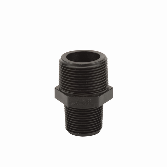 PP Adapter 1-inch MNPT X 1 1/4-inch MNPT | RN125-100 | Banjo Corporation | Category-Adapter, Connector Type-Male NPT, Material-Polypropylene