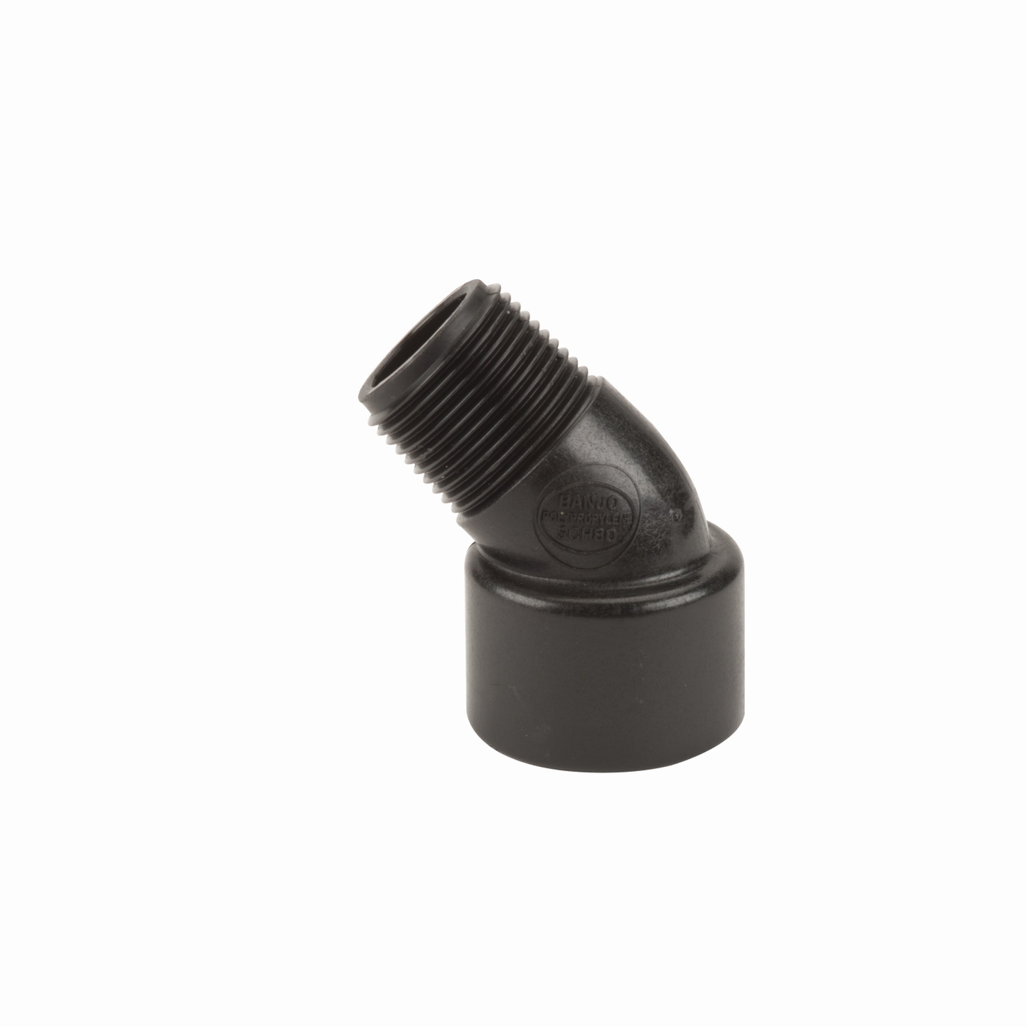 PP Elbow 45 DEG 3/4-inch FNPT X 3/4-inch MNPT | SL075-45 | Banjo Corporation | Category-Elbow, Connector Type-Female NPT, Connector Type-Male NPT