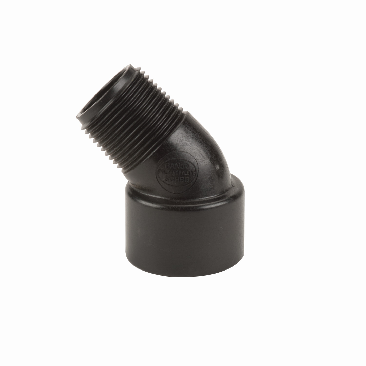 PP Elbow 45 DEG 1-inch FNPT X 1-inch MNPT | SL100-45 | Banjo Corporation | Category-Elbow, Connector Type-Female NPT, Connector Type-Male NPT