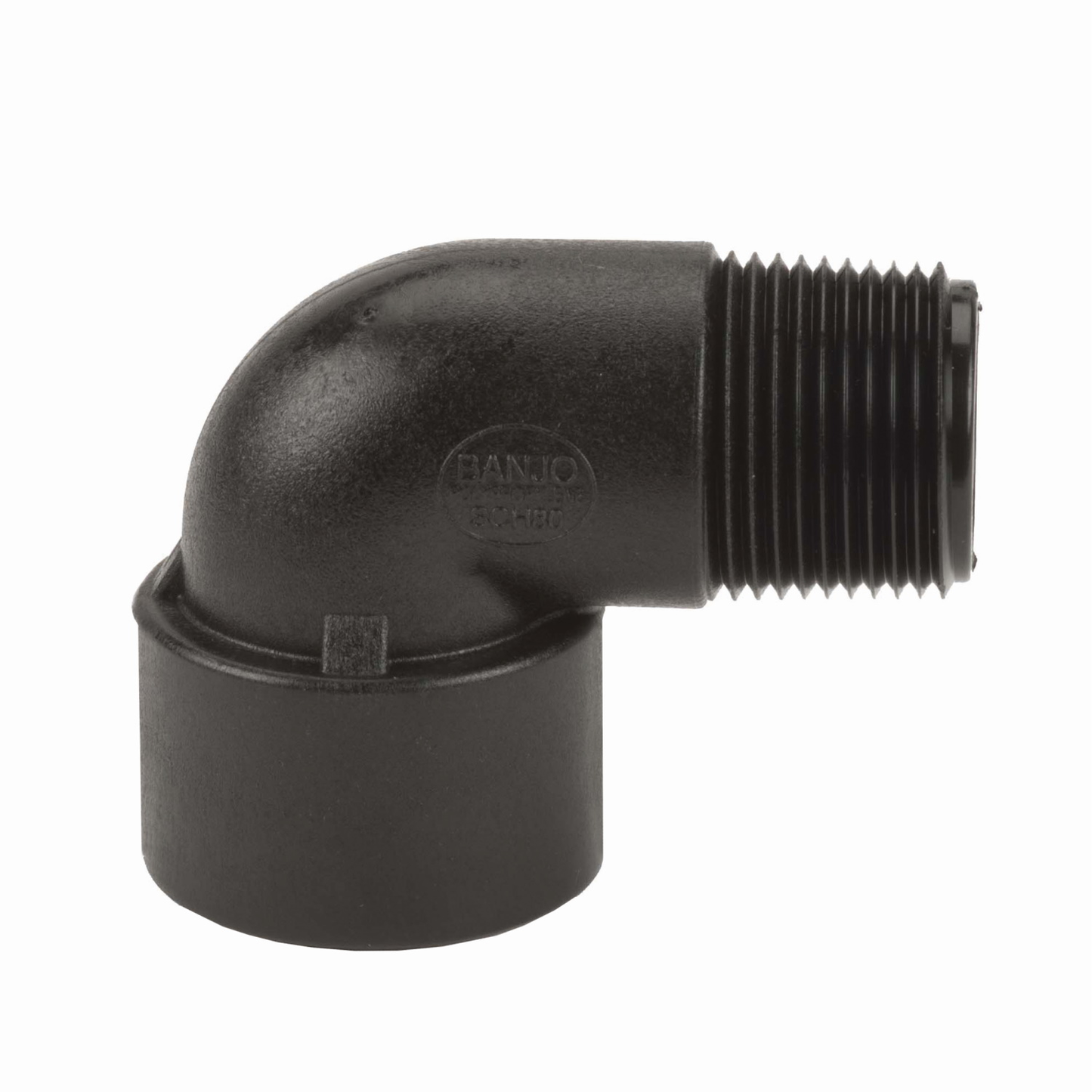 PP Elbow 90 DEG 1-inch MNPT X 1-inch FNPT | SL100-90 | Banjo Corporation | Category-Elbow, Connector Type-Female NPT, Connector Type-Male NPT