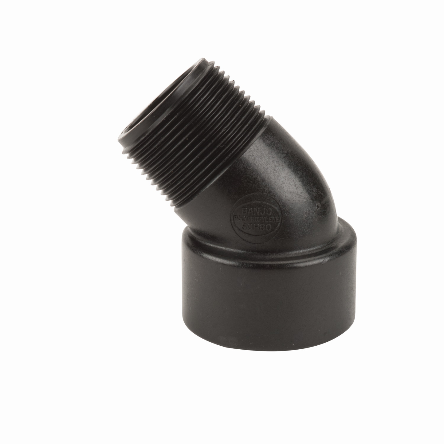 PP Elbow 45 DEG 1 1/4-inch FNPT X 1 1/4-inch MNPT | SL125-45 | Banjo Corporation | Category-Elbow, Connector Type-Female NPT, Connector Type-Male NPT