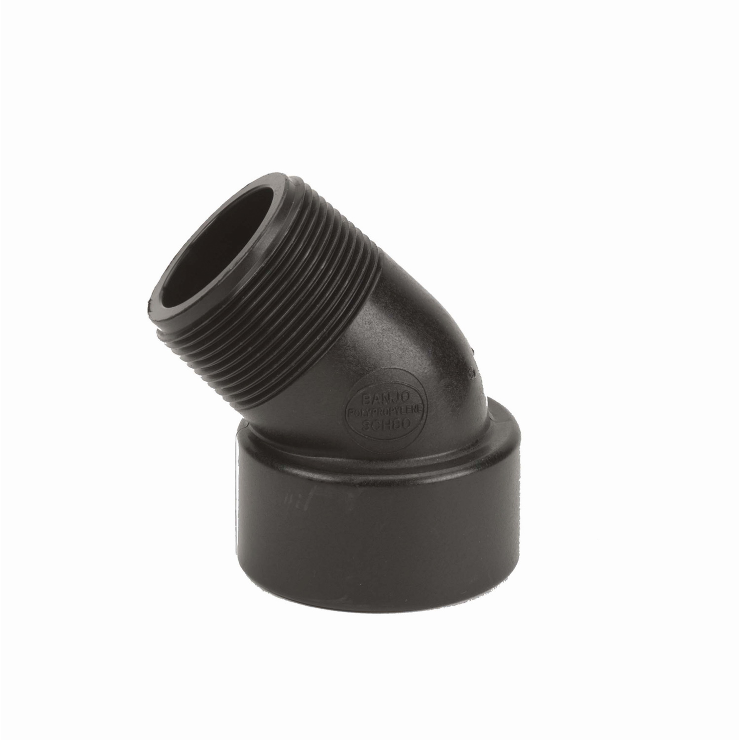 PP Elbow 45 DEG 1 1/2-inch MNPT X 1 1/2-inch FNPT | SL150-45 | Banjo Corporation | Category-Elbow, Connector Type-Female NPT, Connector Type-Male NPT