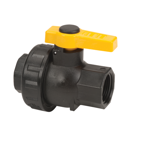 1-inch FP Single Union Spinweld Valve | SUV100FP | Banjo Corporation | Category-Valve, Connector Type-Female NPT, Material-Polypropylene