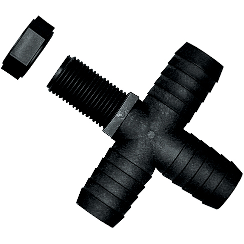 PP Cross 11/16-inch MUN X 1/2-inch HB | T12CP | TerreMax | Category-Cross, Connector Type-HB, Connector Type-Male UN