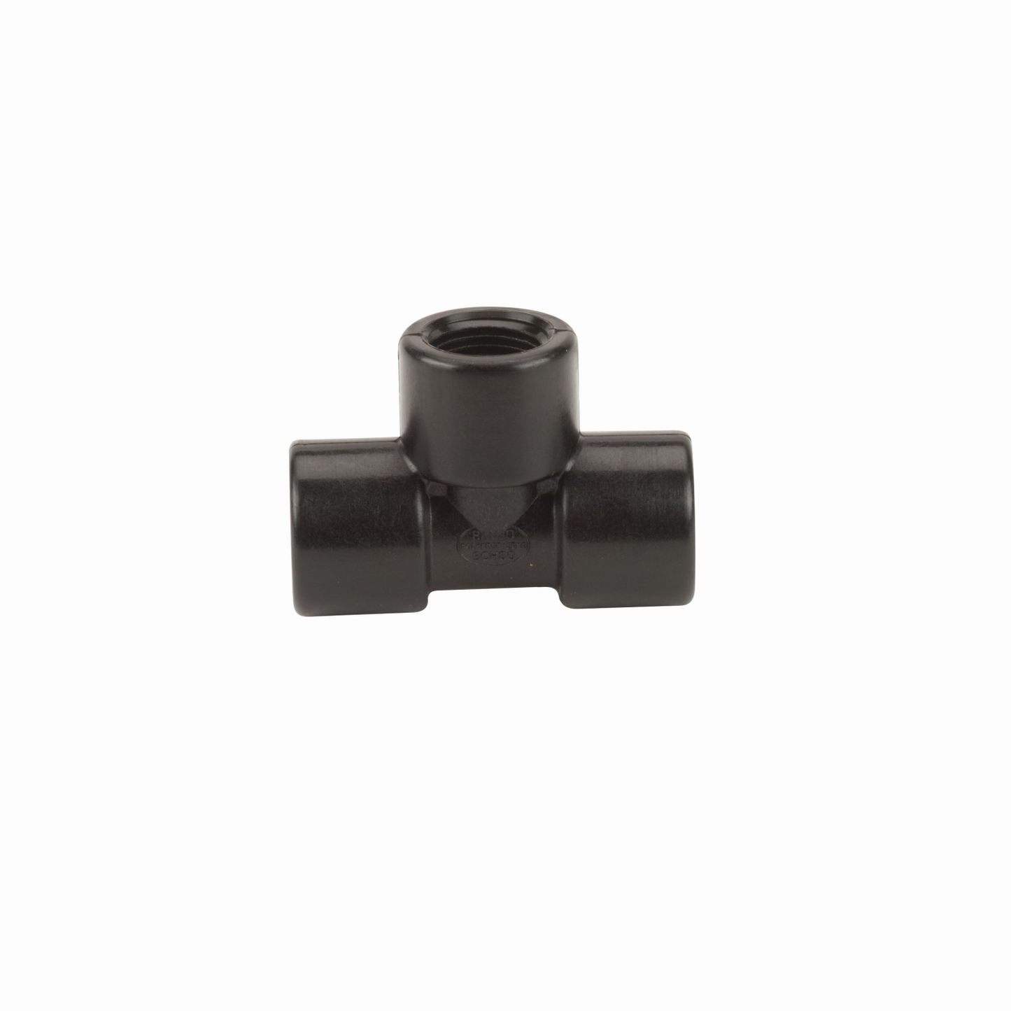 PP Tee 3/8-inch FNPT X 3/8-inch FNPT | TEE038 | Banjo Corporation | Category-Tee, Connector Type-Female NPT, Material-Polypropylene