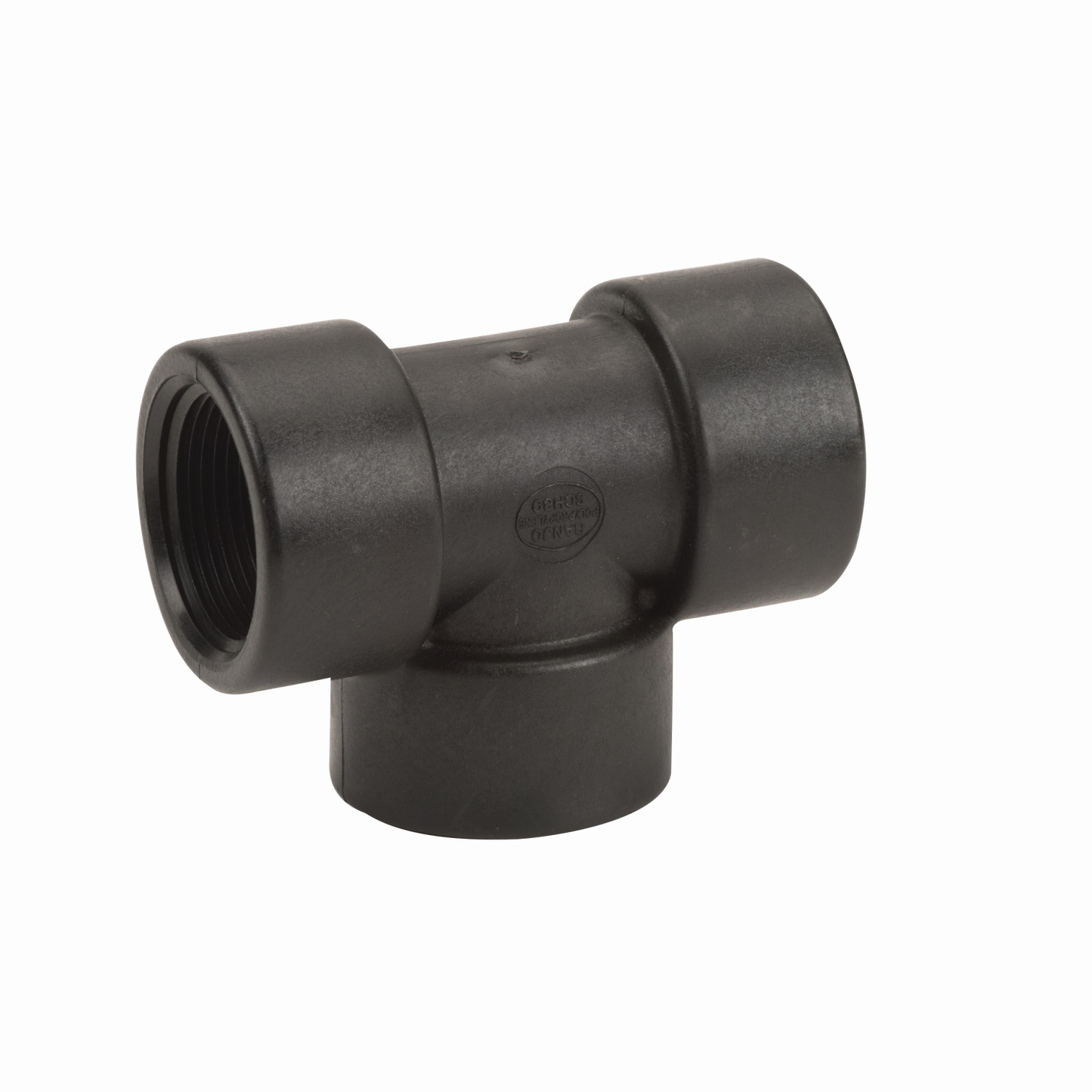 PP Tee 1 1/4-inch FNPT X 1 1/4-inch FNPT | TEE125 | Banjo Corporation | Category-Tee, Connector Type-Female NPT, Material-Polypropylene