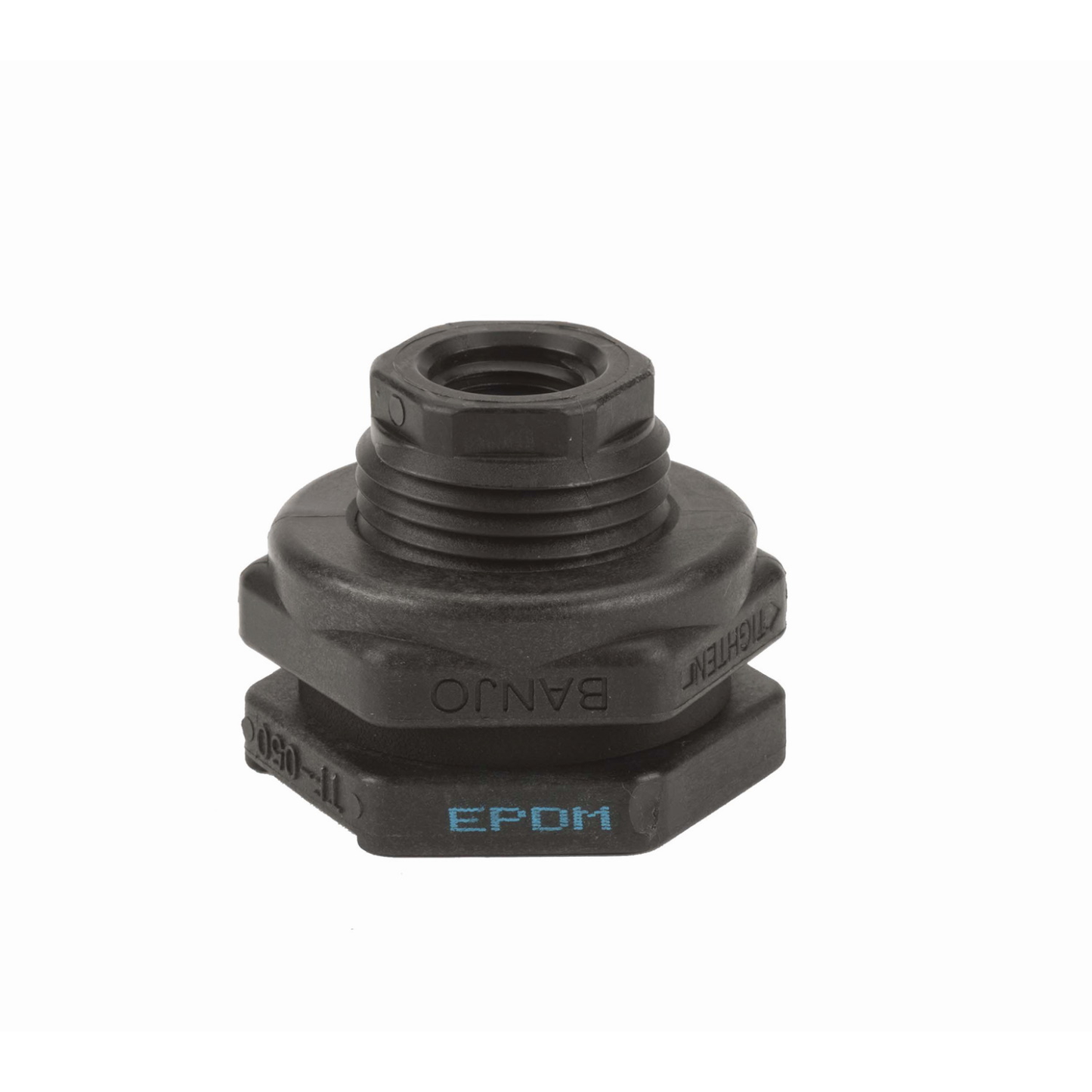 PP Bulkhead 1/2-inch FNPT X 1/2-inch FNPT | TF050 | Banjo Corporation | Category-Bulkhead, Connector Type-Female NPT, Material-Polypropylene