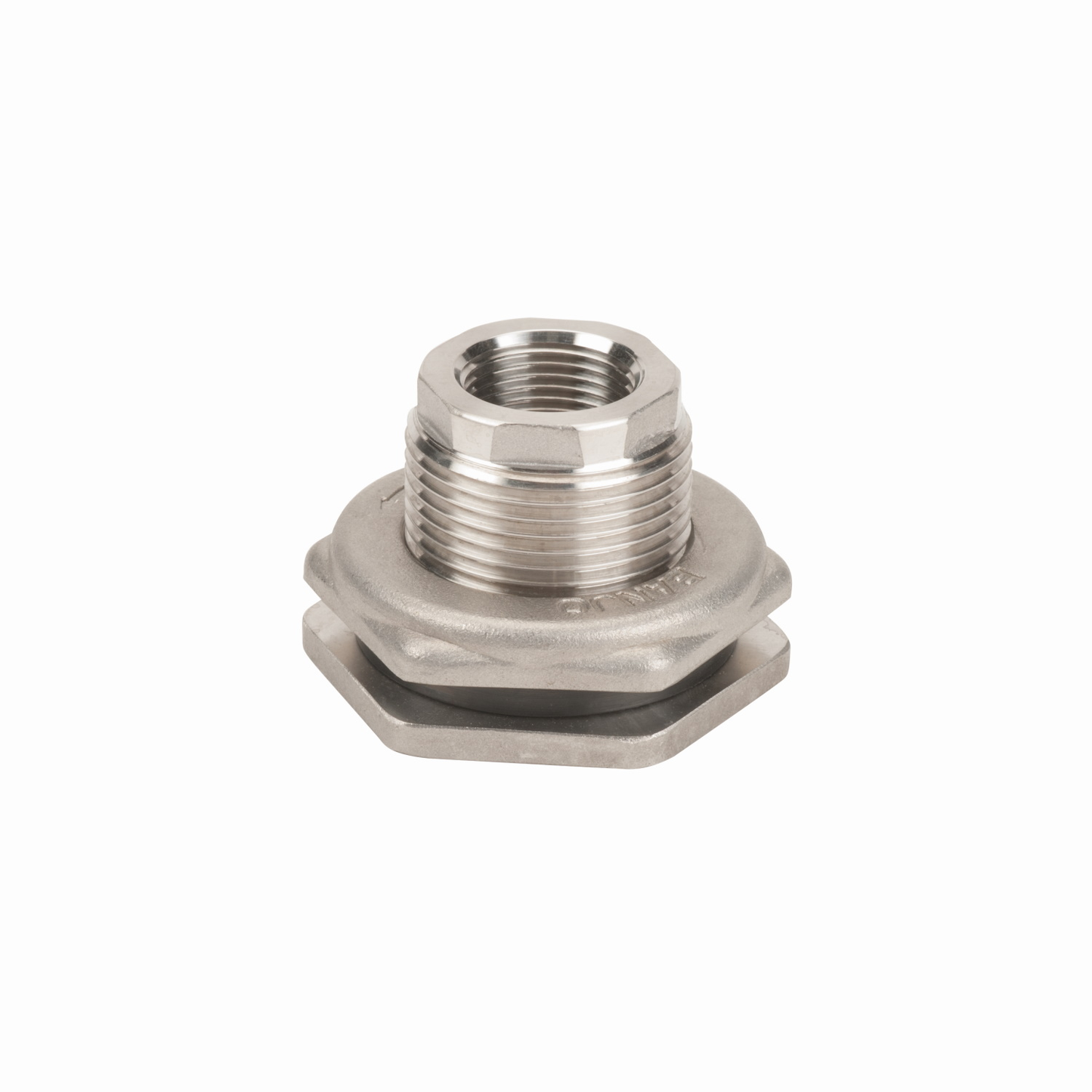3/4-inch SS Bulkhead Tank Fitting w/ EPDM Gasket | TF075SS | Banjo Corporation | Category-Bulkhead, Connector Type-Female NPT, Material-Stainless Steel