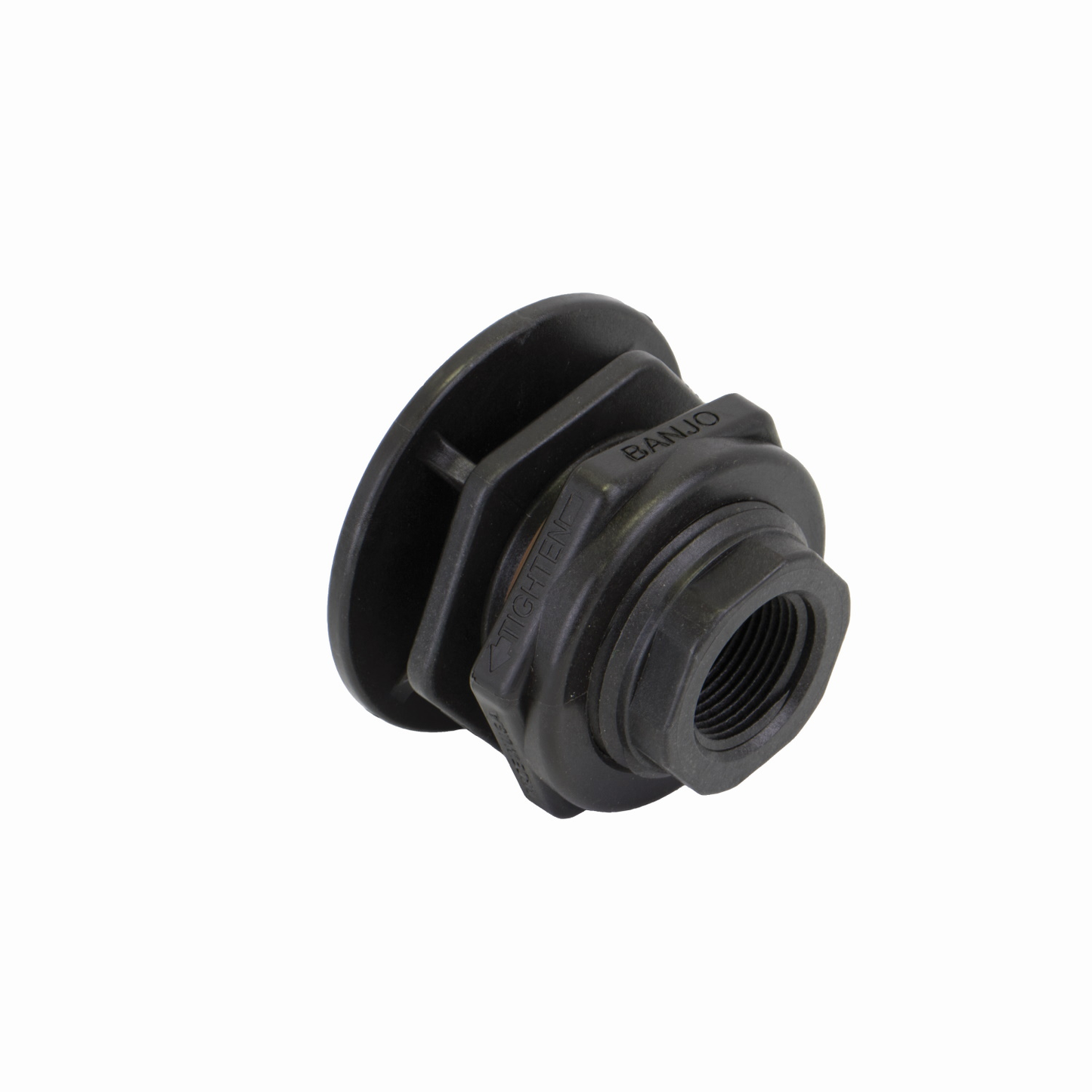 1-inch Anti Vortex Tank Flange, FKM | TF100AV | Banjo Corporation | Category-Bulkhead, Connector Type-Female NPT, Material-Polypropylene