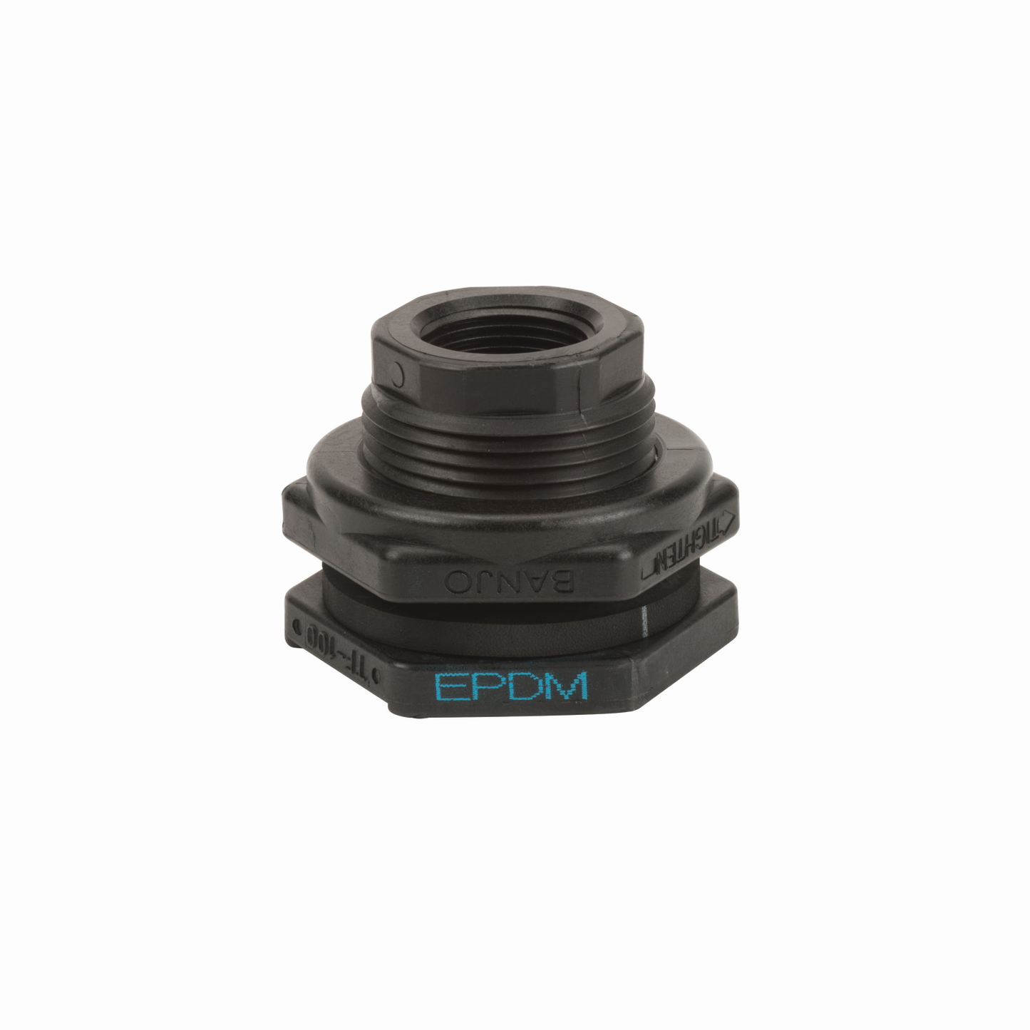 PP Bulkhead 1-inch FNPT X 1-inch FNPT | TF100 | Banjo Corporation | Category-Bulkhead, Connector Type-Female NPT, Material-Polypropylene