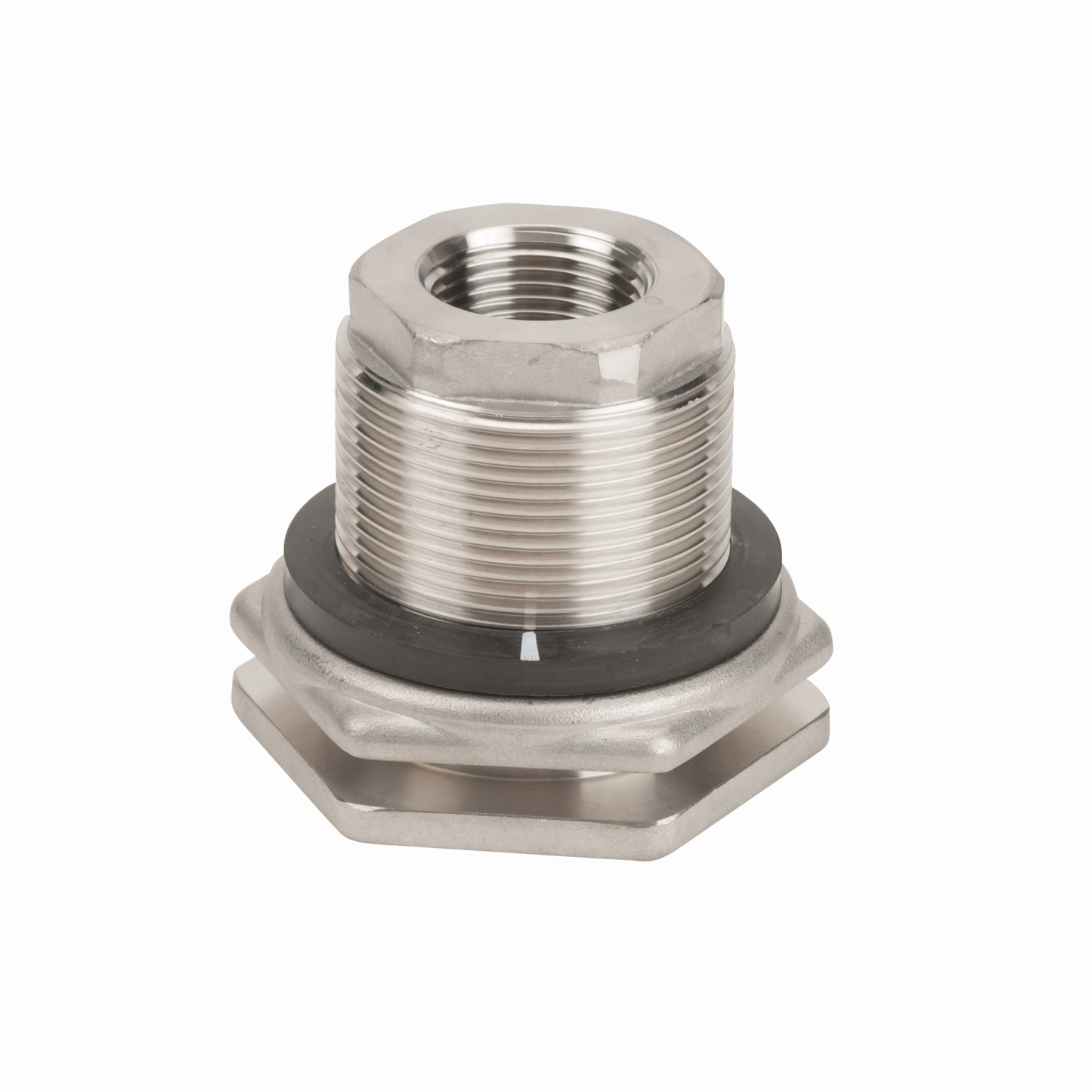 1-inch SS Bulkhead Tank Fitting w/ EPDM Gasket | TF100SS | Banjo Corporation | Category-Bulkhead, Connector Type-Female NPT, Material-Stainless Steel