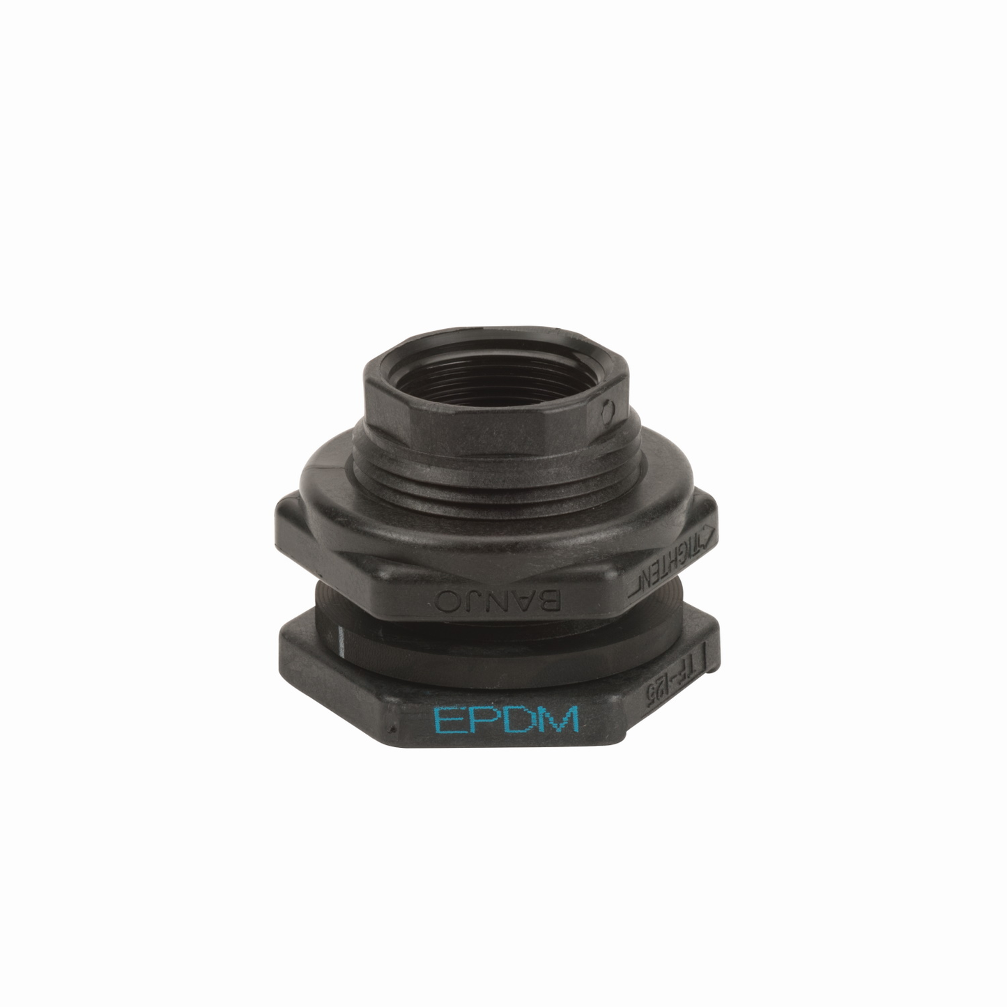 PP Bulkhead 1 1/4-inch FNPT X 1 1/4-inch FNPT | TF125 | Banjo Corporation | Category-Bulkhead, Connector Type-Female NPT, Material-Polypropylene