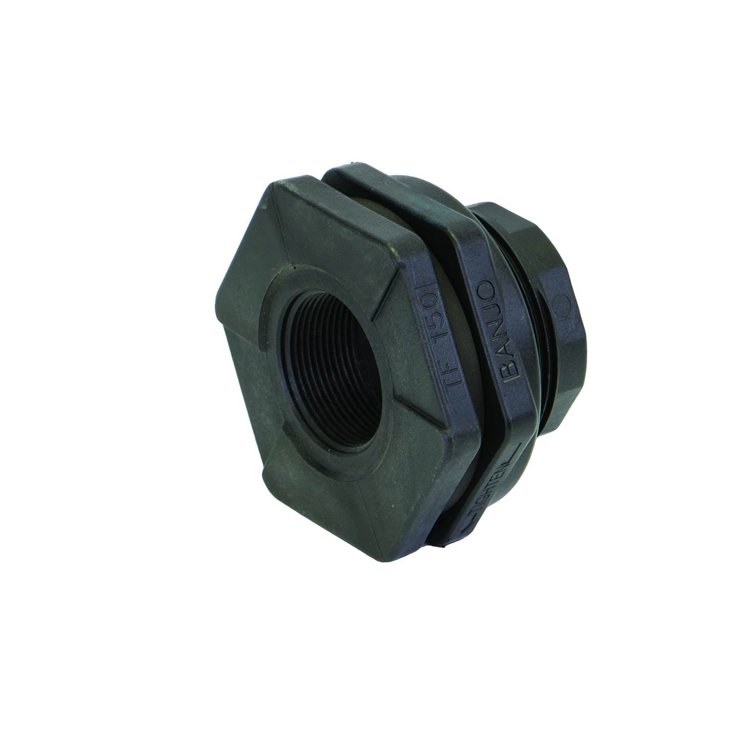 1 1/2-inch Poly Tank Flange w/ FKM Gasket | TF150V | Banjo Corporation | Category-Bulkhead, Connector Type-Female NPT, Material-Polypropylene