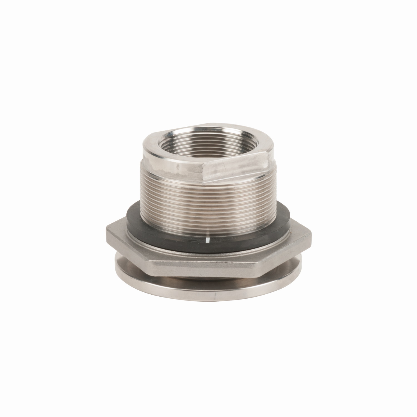 2-inch SS Bulkhead Tank Fitting w/ EPDM Gasket | TF220SS | Banjo Corporation | Category-Bulkhead, Connector Type-Female NPT, Material-Stainless Steel