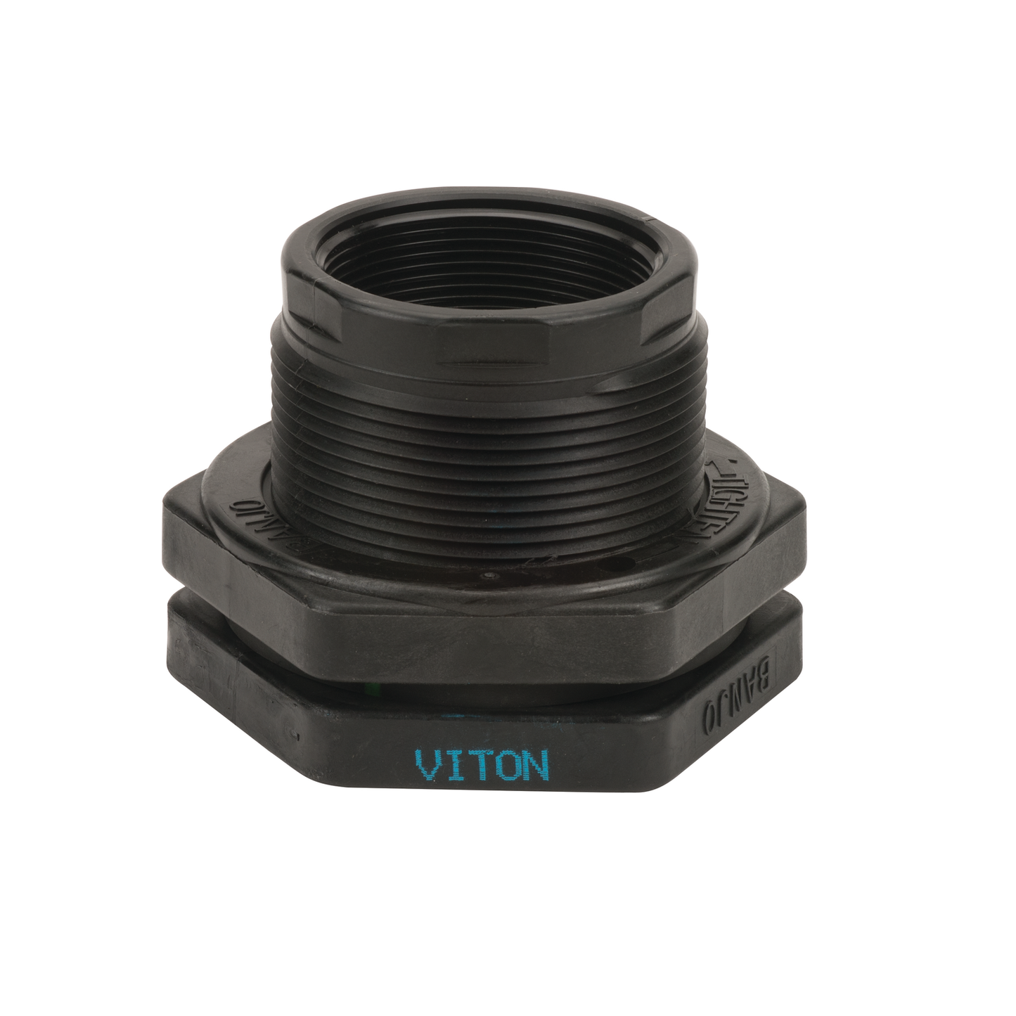 3-inch Poly Bulkhead Fitting FKM | TF300V | Banjo Corporation | Category-Bulkhead, Connector Type-Female NPT, Material-Polypropylene