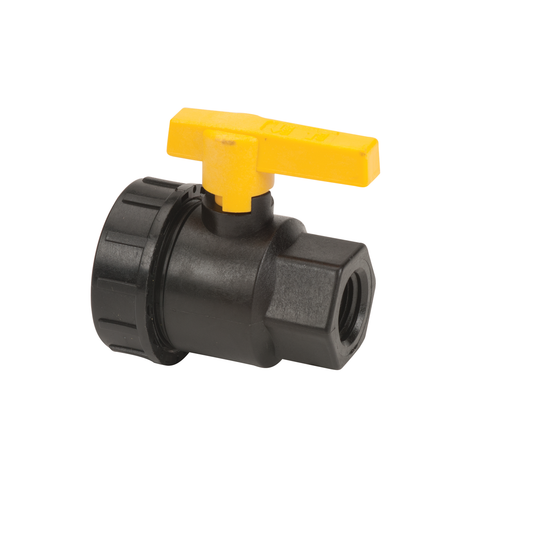 1/2-inch FP Single Union Valve | UV050FP | Banjo Corporation | Category-Valve, Connector Type-Female NPT, Material-Polypropylene
