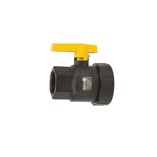 2-inch FP Single Union Valve | UV200FP | Banjo Corporation | Category-Valve, Connector Type-Female NPT, Material-Polypropylene