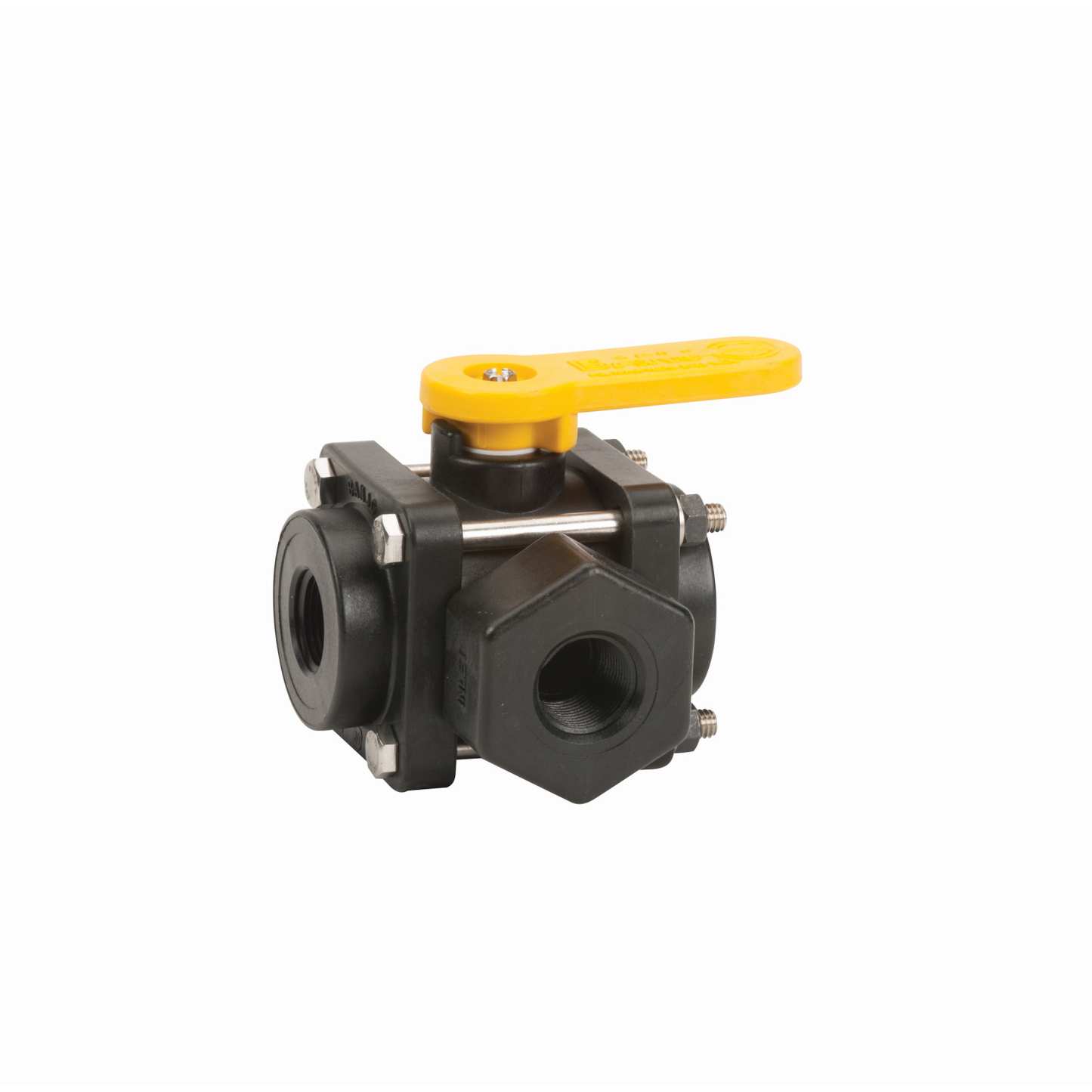 PP Valve 3 Way Side 3/4-inch FNPT X 3/4-inch FNPT | V075SL | Banjo Corporation | Category-Valve, Connector Type-Female NPT, Material-Polypropylene