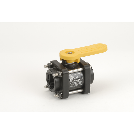 PP Valve Ball 1-inch FNPT X 1-inch FNPT | V100 | Banjo Corporation | Category-Valve, Connector Type-Female NPT, Material-Polypropylene