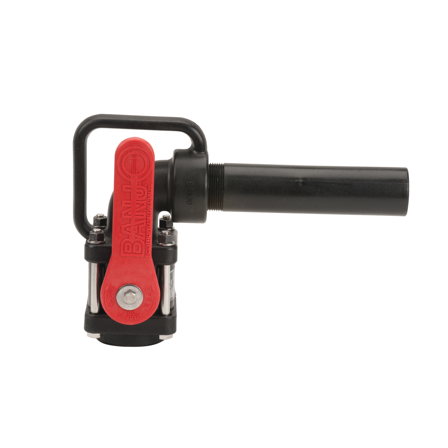 2-inch Nozzle Valve w/ 90 DEG Elbow | VA200 | Banjo Corporation | Category-Valve, Connector Type-Female NPT, Material-Polypropylene