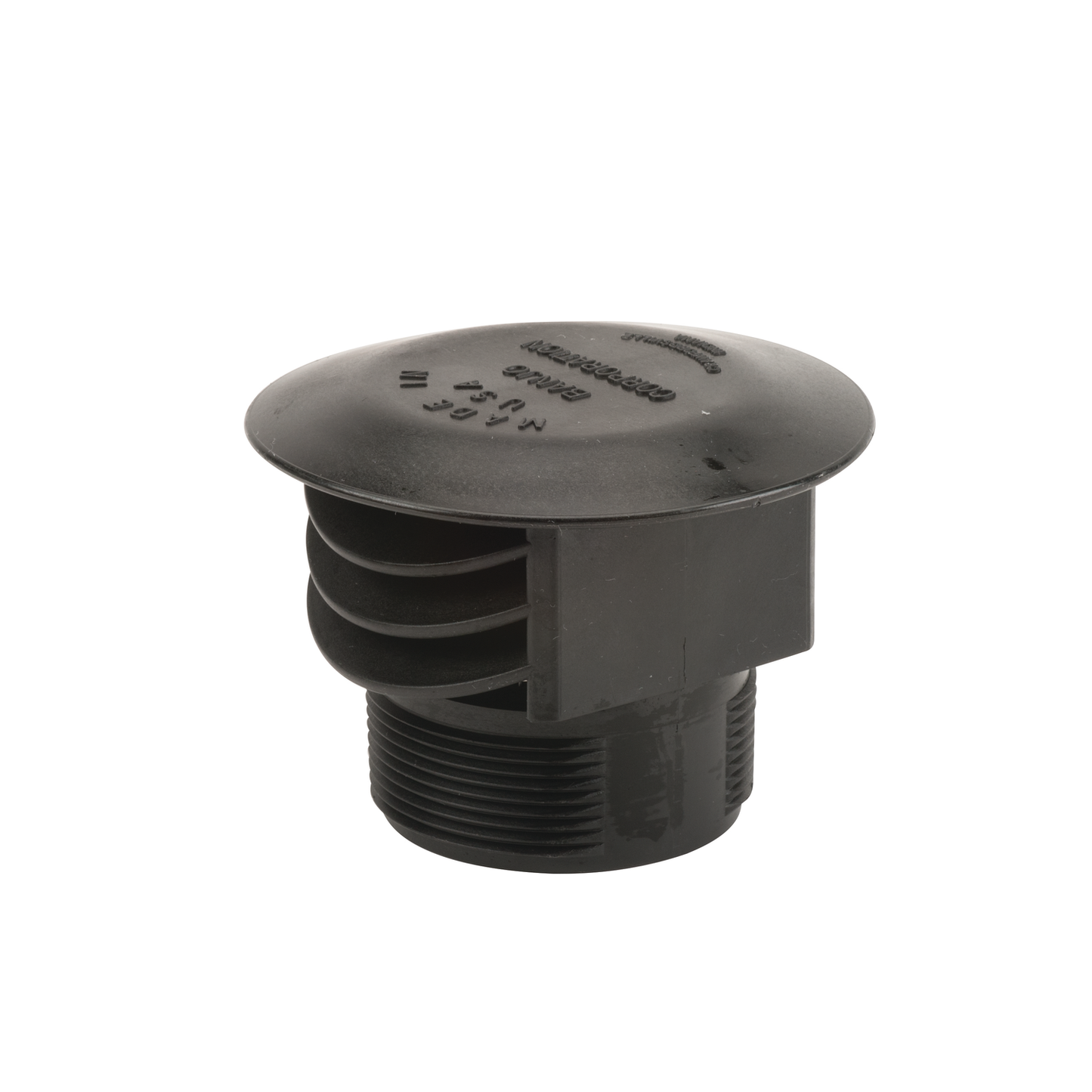 3-inch Anti Vortex Vent Cap w/ 10 Mesh SS Screen | VC330 | Banjo Corporation | Category-Bulkhead, Connector Type-Male NPT, Material-Polypropylene