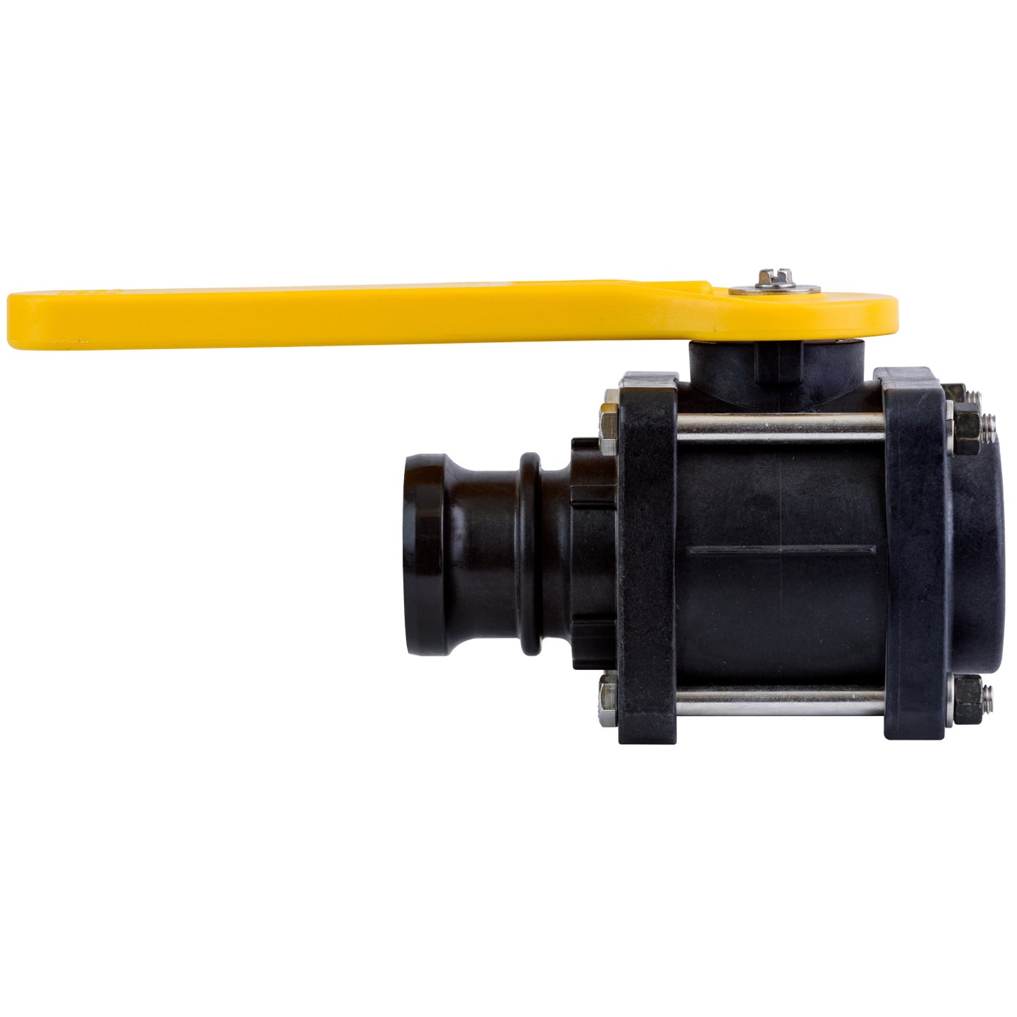 PP Valve Full Port 2-inch MQDC X 2-inch FNPT | VF204FPY | TerreMax | Category-Valve, Connector Type-Female NPT, Connector Type-Male QDC