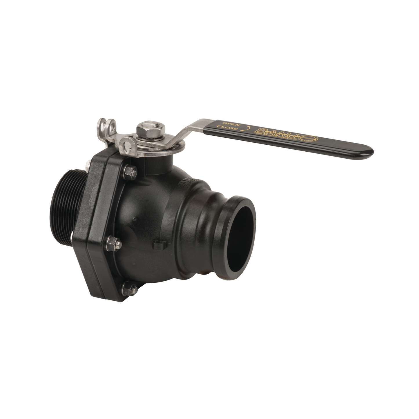 3-inch FP Male Adapter X 3-inch Male NPT Valve w/ SS Ball, Stem, Handle | VSFMT300HSFP | Banjo Corporation | Category-Valve, Connector Type-Male NPT, Connector Type-Male QDC