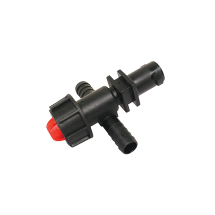 Nozzle Body 3/8-inch Tee Hose Barb Dry Boom w/ Top Diaphragm | Y8235025 | TerreMax | Category-Tee, Connector Type-HB, Material-Polypropylene