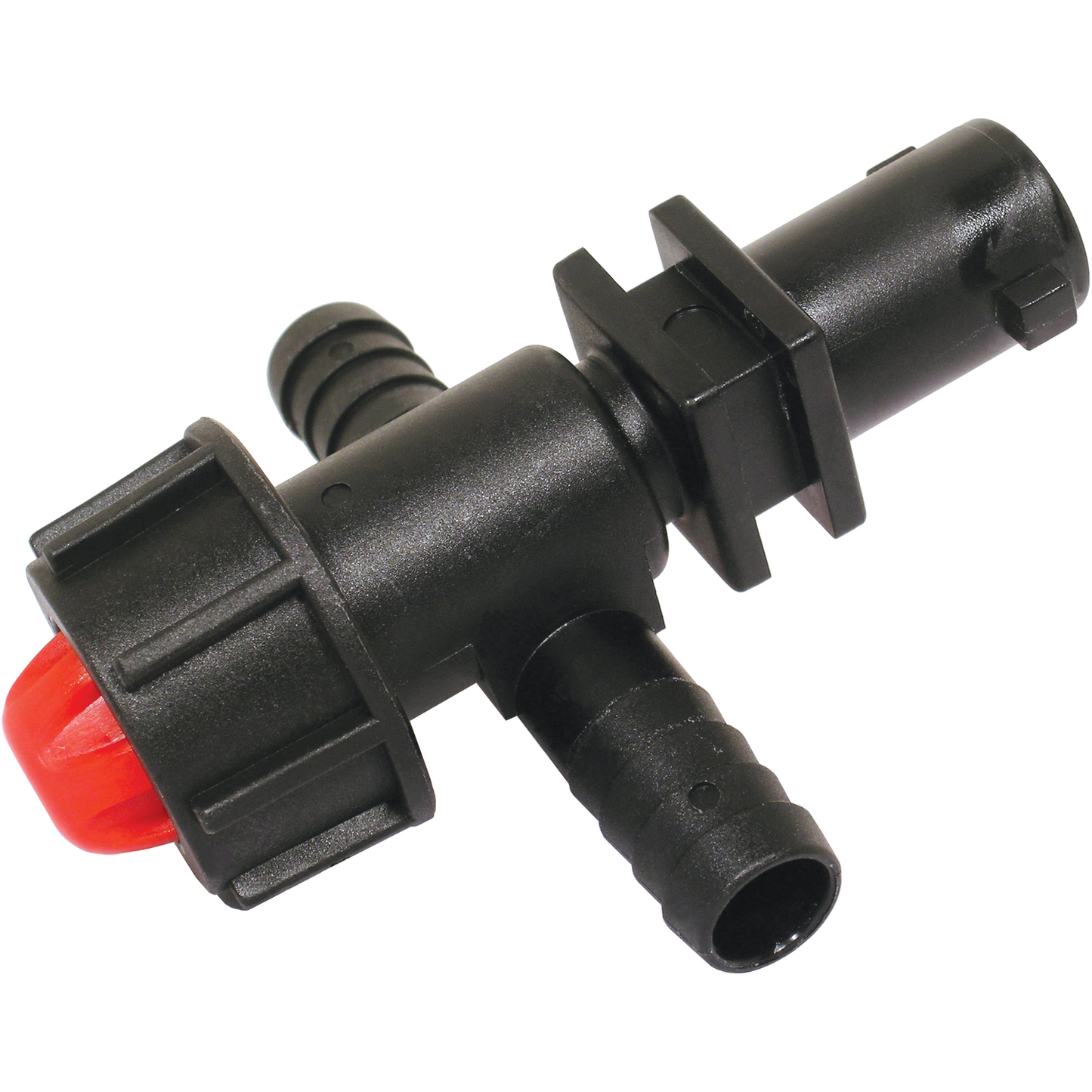 Nozzle Body 1/2-inch Tee Hose Barb Dry Boom w/ Top Diaphragm | Y8235027 | TerreMax | Category-Tee, Connector Type-HB, Material-Polypropylene