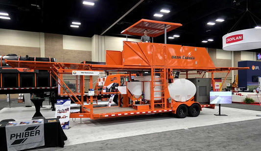 PhiBer DASH Carrier 2 agricultural drone tender trailer displayed at Commodity Classic 2026