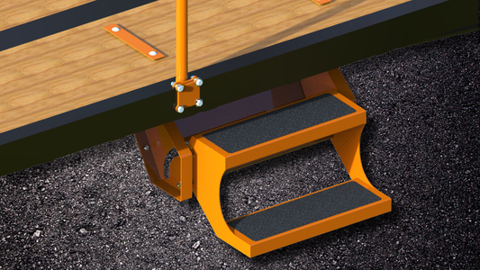 PhiBer DASH Trailer Step Kit on trailer deck