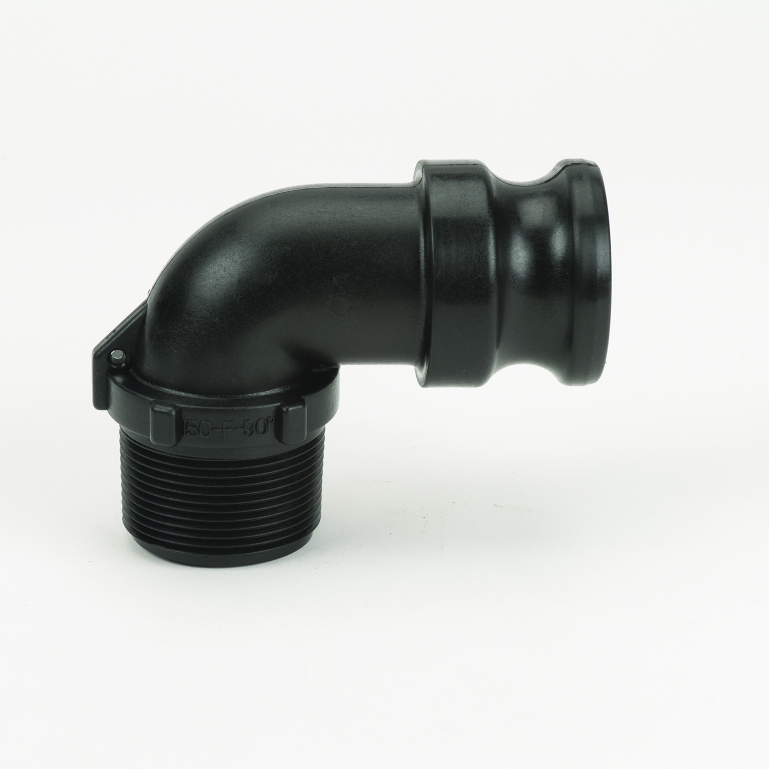 PP Elbow 90 DEG 1 1/2-inch MQDC X 1 1/2-inch MNPT | 150F90 | Banjo Corporation | Category-Elbow, Connector Type-Male NPT, Connector Type-Male QDC