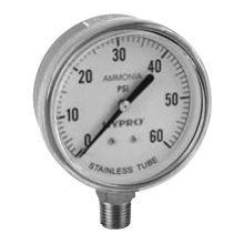 2 1/2" Dry Ammonia Pressure Gauge, 0-60 PSI, 1/4" BM | ASG60 | Hypro